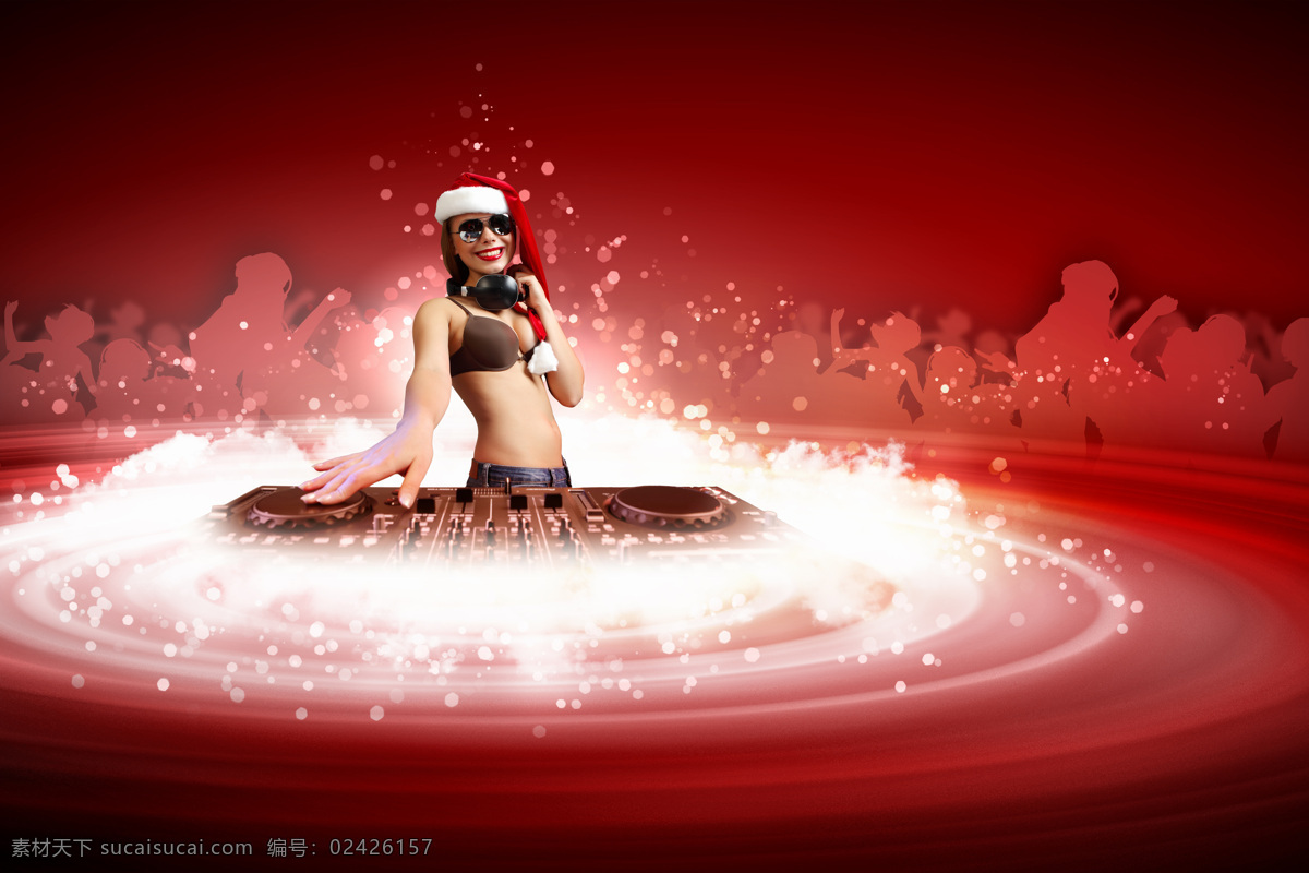 dj 音乐 性感美女 dj音乐 圣诞节美女 圣诞节女郎 外国女性 女人 时尚美女 美女图片 人物图片