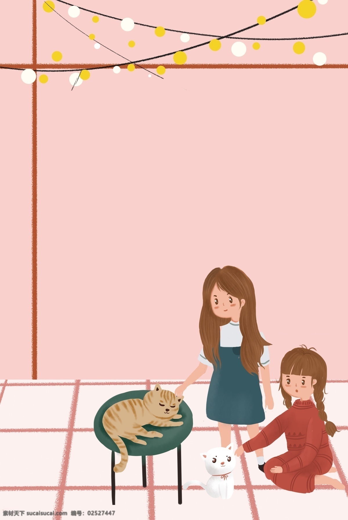 女生 节 猫 咖 商店 家居 插画 海报 女生节 购物 狂欢 人物 上新 插画风 促销海报