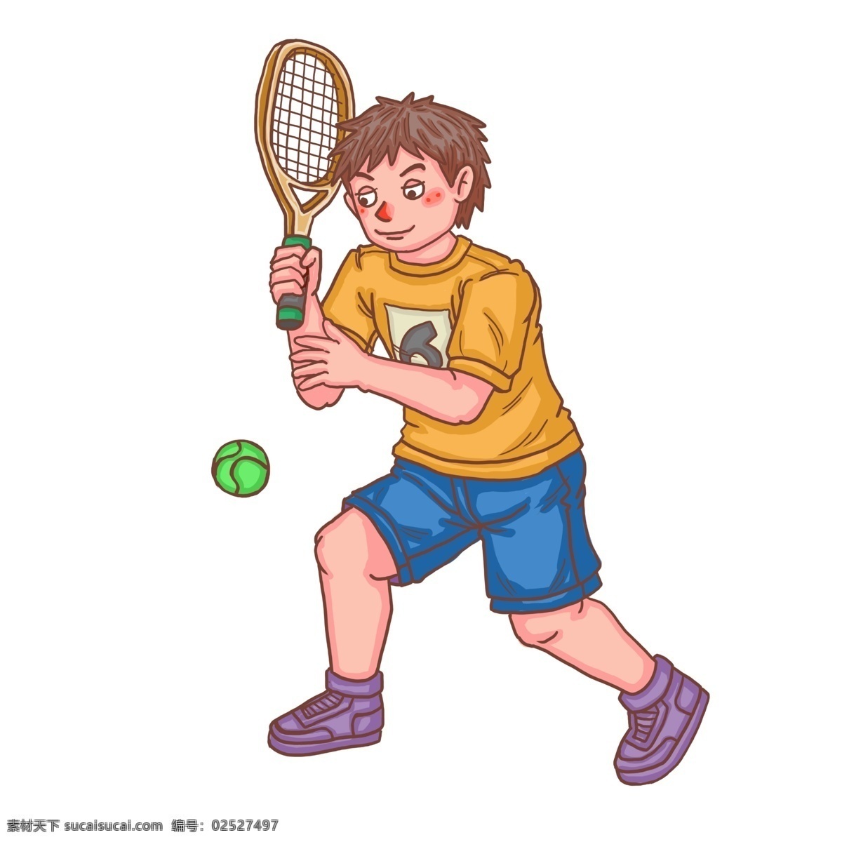 卡通 比赛 青年 人物 网球 比赛人物 卡通比赛人物 网球比赛场 网球比赛 比赛第一名 快乐男孩 奖杯 奖牌