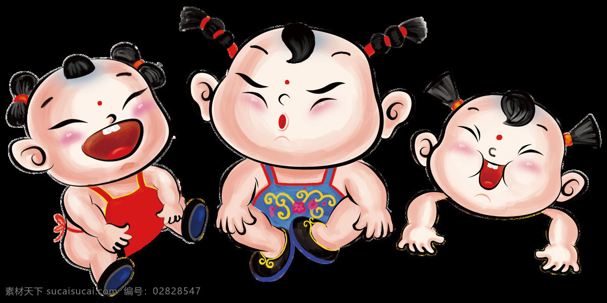 三个 中 国风 新年 福娃 元素 2018狗年 财源广进 财源滚滚 春节主题 合家欢 贺新春 回家过年 金狗迎春 全家福 团圆 新年福娃 新年快乐 中国风