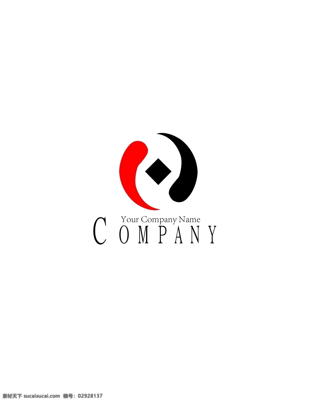 阴阳 鱼 商标设计 logo 红色 黑色 鱼logo