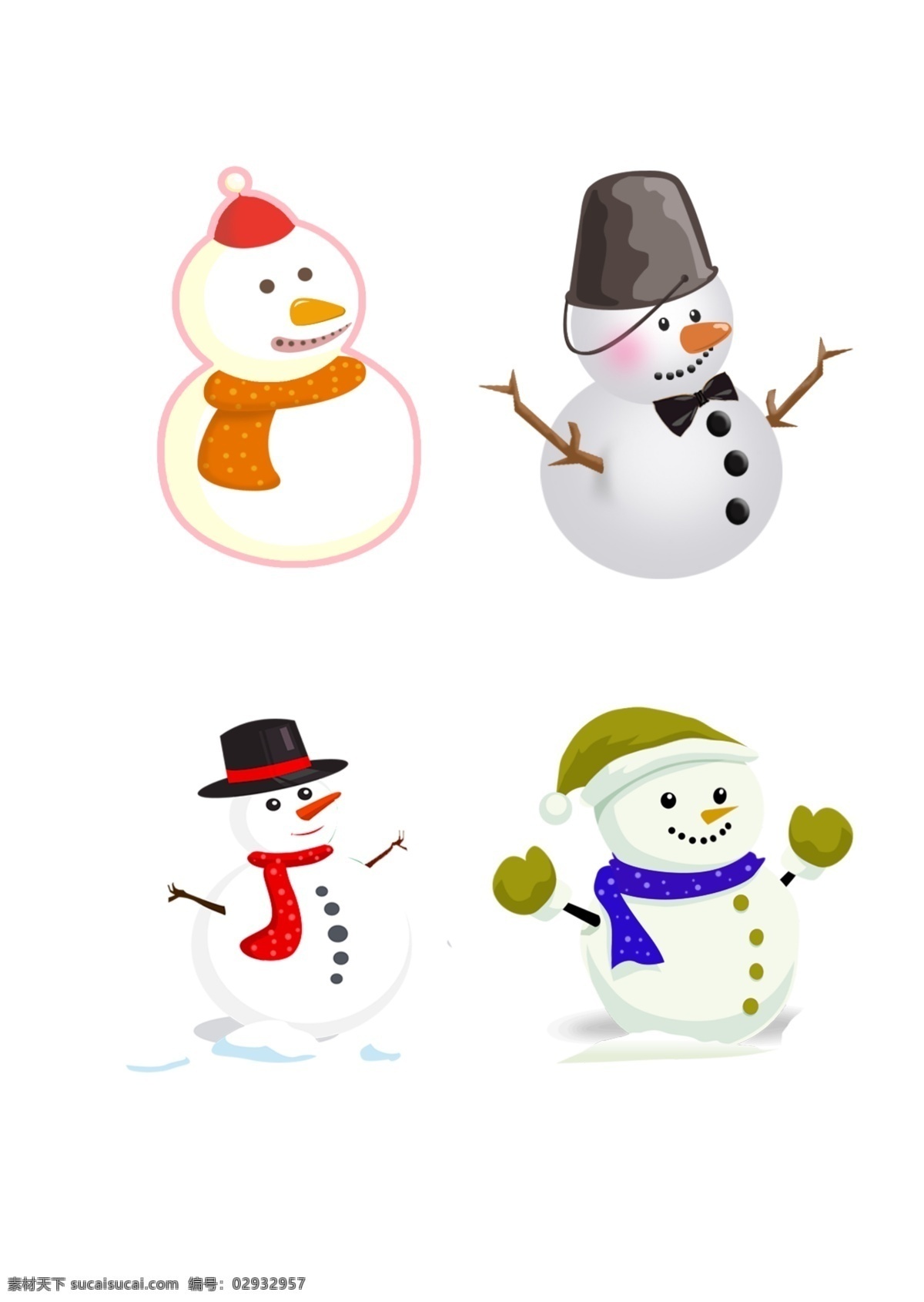 原创 彩色 卡通 可爱 雪人 大雪 冬至 卡通雪人 雪人素材 可爱雪人 简易雪人 雪人元素 帽子雪人