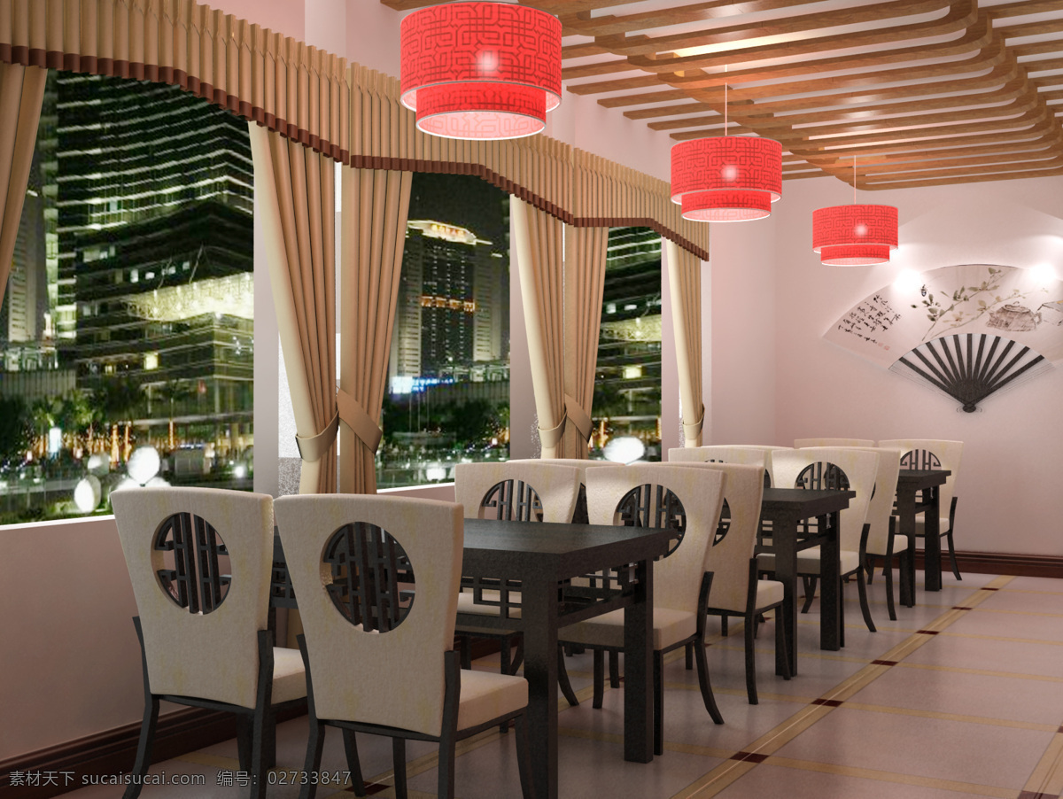 餐厅 3d 灯光 环境设计 室内设计 室内效果图 外景 中式 家居装饰素材