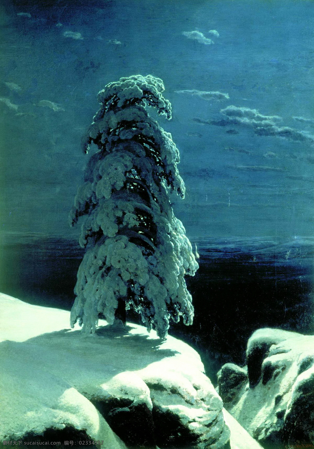 希施金油画 风景画 油画 希施金 森林诗人 俄国 雪景 夜景 文化艺术 绘画书法