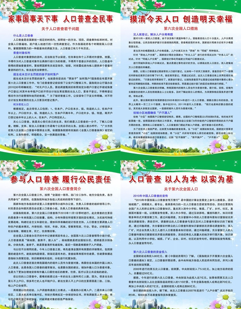 人口普查展板 展板 展板底图 展板素材 展板背景 展板模板 展板分层底图 底图 宣传 海报底图 海报 海报背景 海报素材 海报模版 花 草地 高楼 广告设计模板 源文件 分层素材