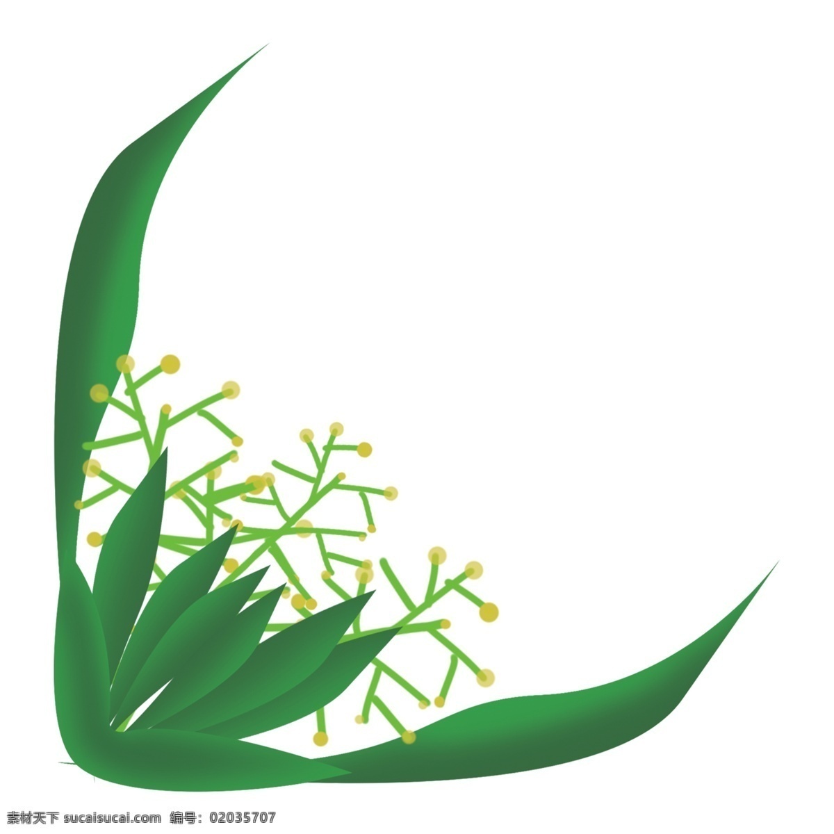 水彩 植物 装饰 免 抠 图 唯美 清雅 装饰图案 免扣素材 透明素材 绿色