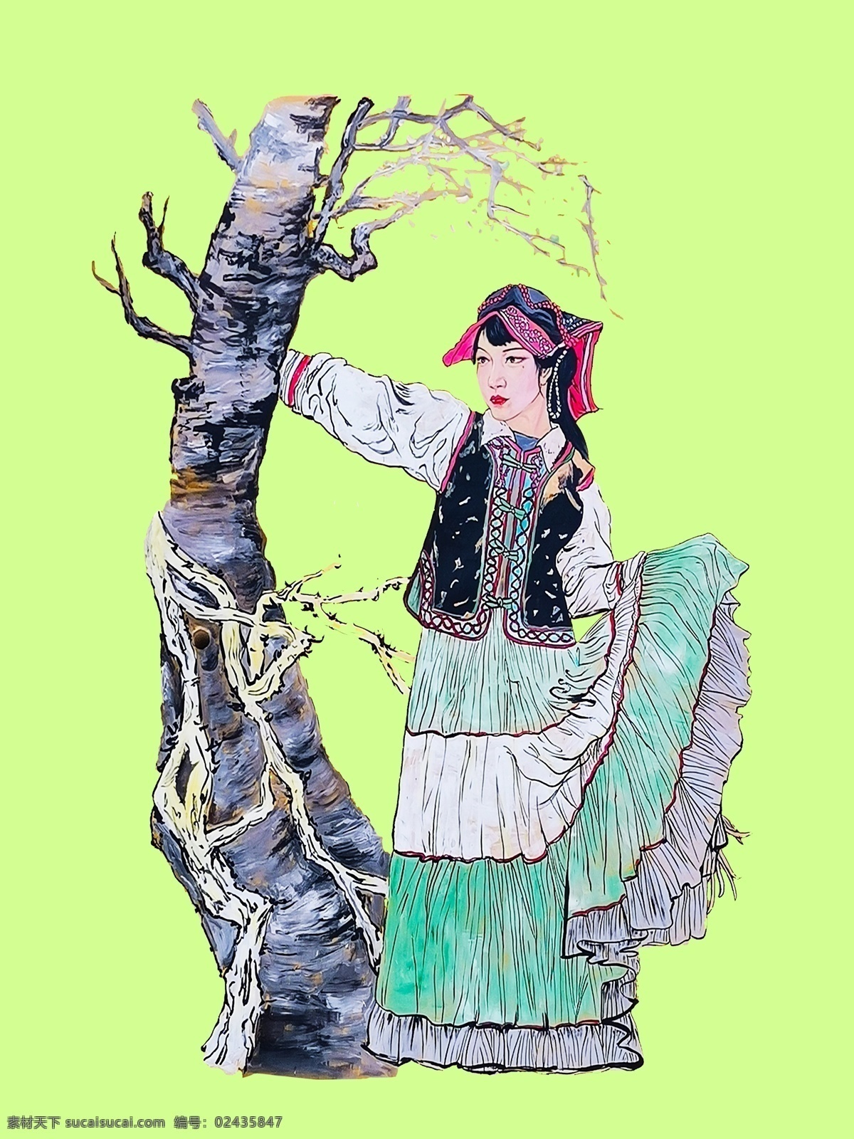 彝族 美女 图案 彝族美女 彝族墙绘美女 彝族图案 墙体绘画 墙绘 墙绘美女 彝族美女图案 彝族妇女 彝族女人 彝族素材 彝族美女素材 手绘彝族素材 彝族墙绘素材 分层