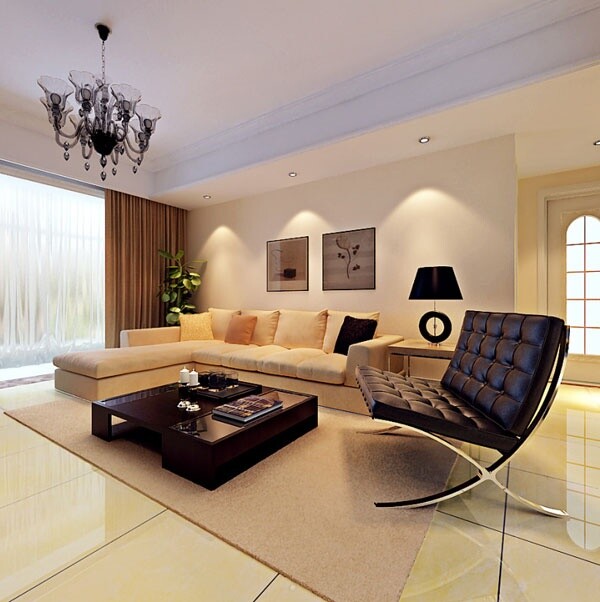 简单 舒适 客厅 3d 模型