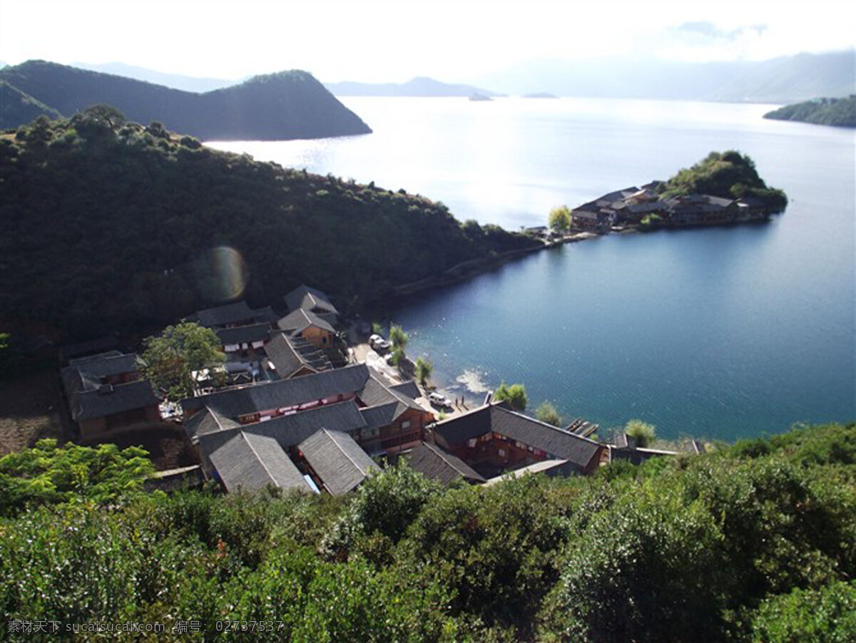 泸沽 湖水 湖面 住房 泸沽湖 风景 生活 旅游餐饮