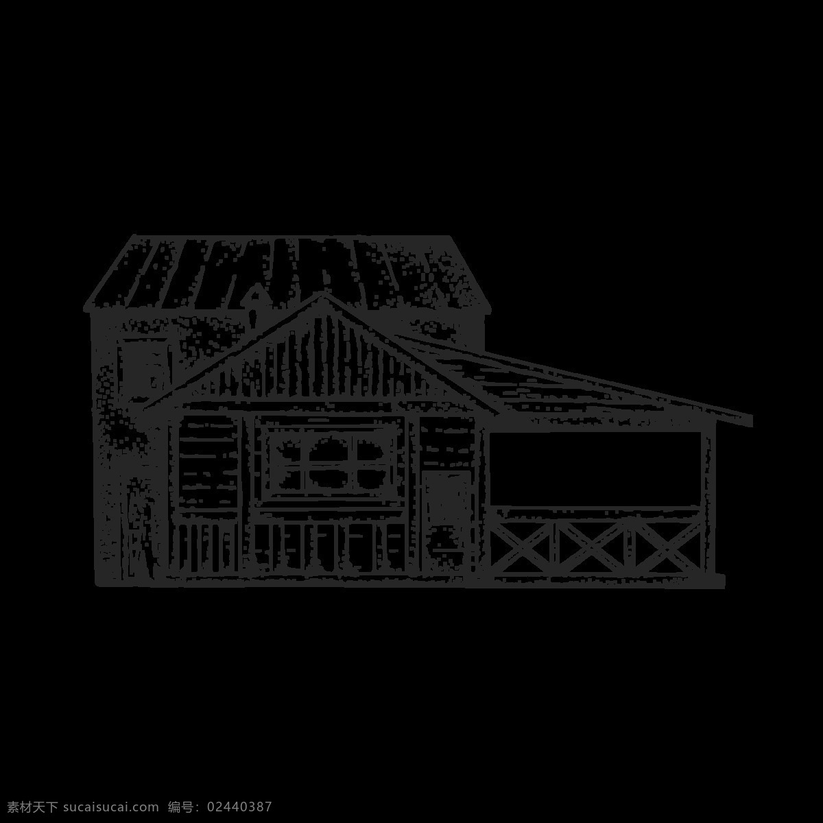 手绘 房屋 透明 png素材 简约 建筑 免扣素材 线条