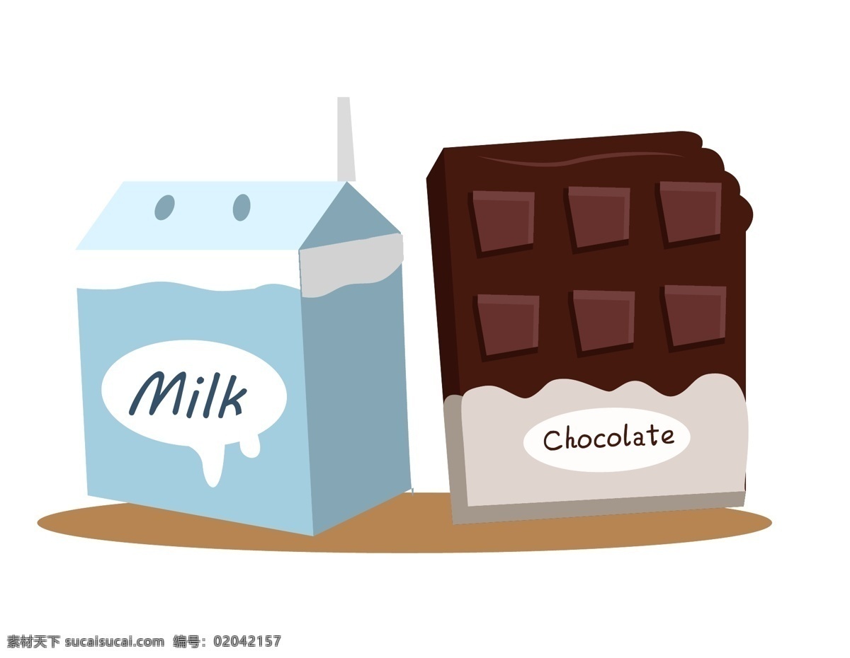 卡通 牛奶 巧克力 元素 小清新 包装盒 英文字母 手绘 ai元素 矢量元素