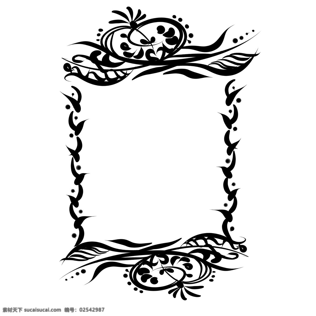 欧式 边框 卡通 插画 黑色 方形 欧式边框