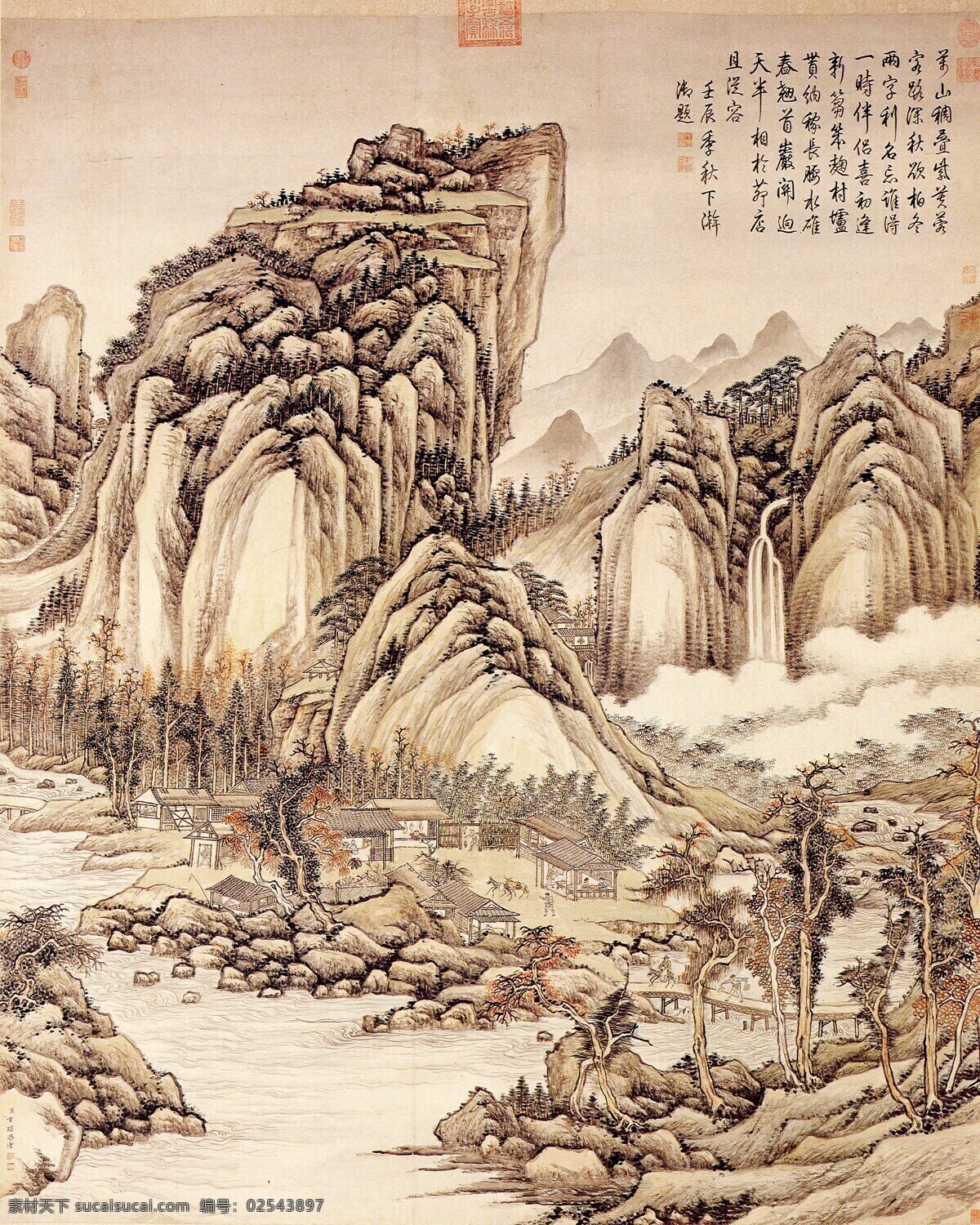 国画 古画 山水画 装饰画 水墨画 中式画 文化艺术 绘画书法