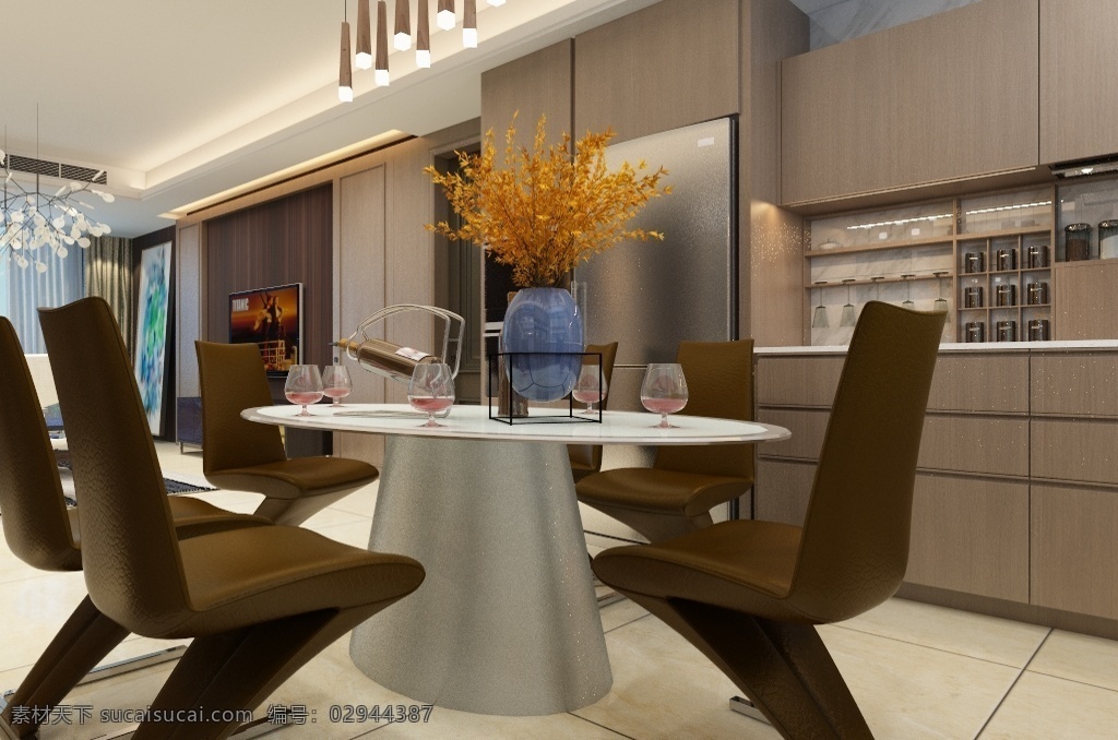 现代 简约 餐厅 装饰装修 效果图 室内设计 3d模型 餐厅效果图