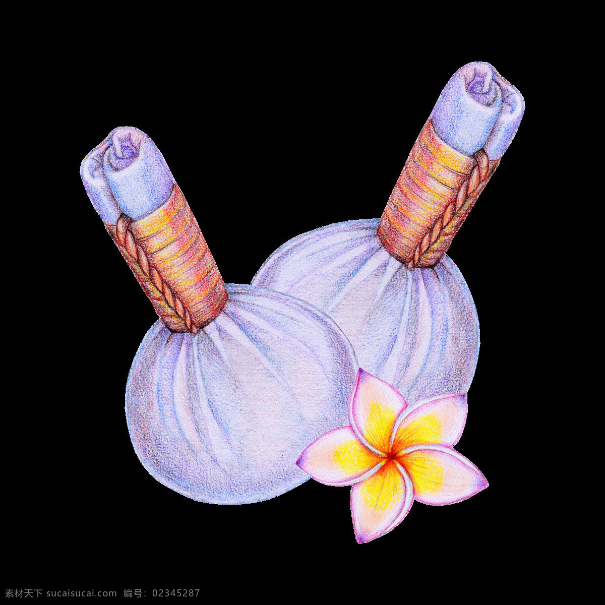 紫色 香薰 包 透明 水彩 淡雅 浪漫 香气 鸡蛋花 透明素材 免扣素材 装饰图片