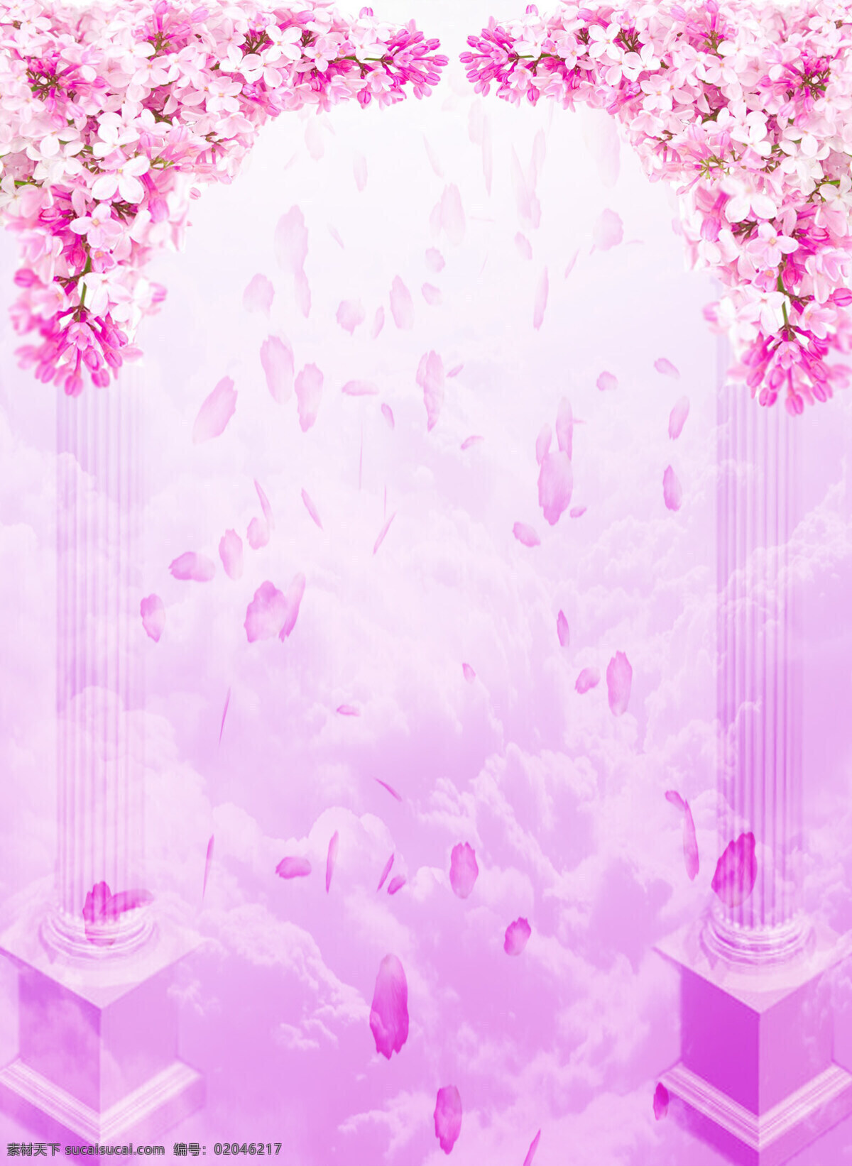 梦幻云端 唯美 浪漫 云端欧式拱门 花瓣雨 花型 拱门 花瓣 萦绕 云端花雨 云雾 白色