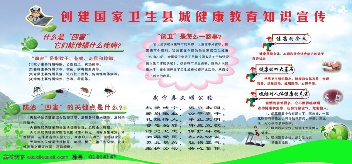 创卫 宣传栏 创建卫生城 卫生城 创卫宣传栏 分层