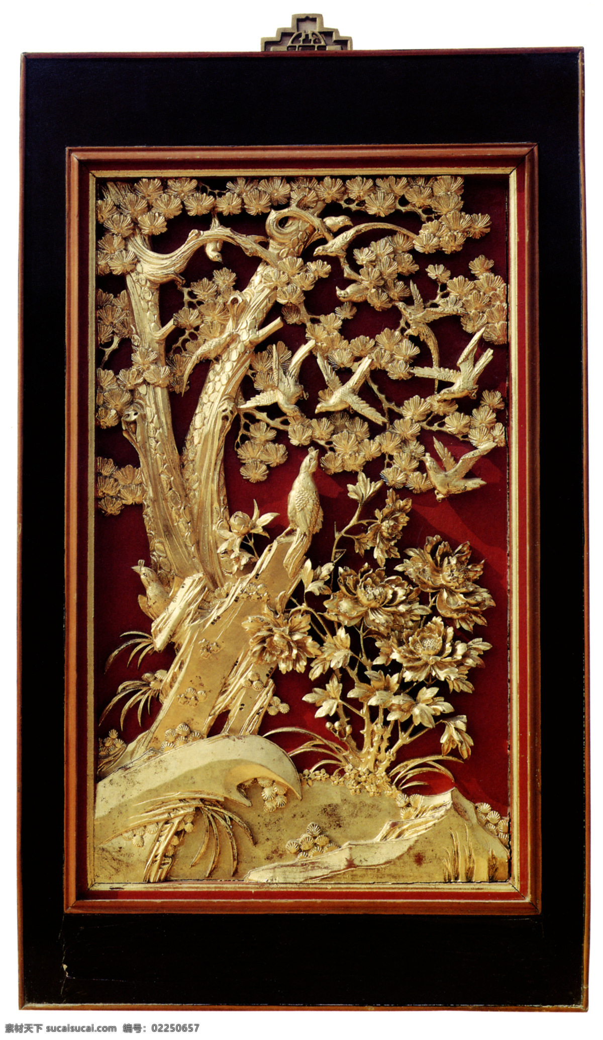 挂屏 屏风 花鸟 木雕 雕刻 古典 文化艺术 传统文化 摄影图库