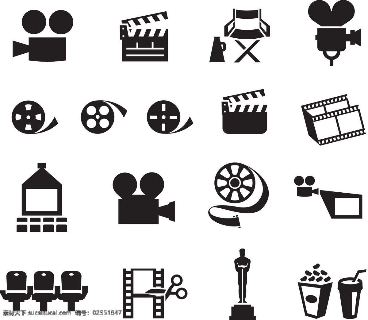 黑色电影图标 黑色 电影 图标 模板下载 影音娱乐 生活百科 矢量素材 白色
