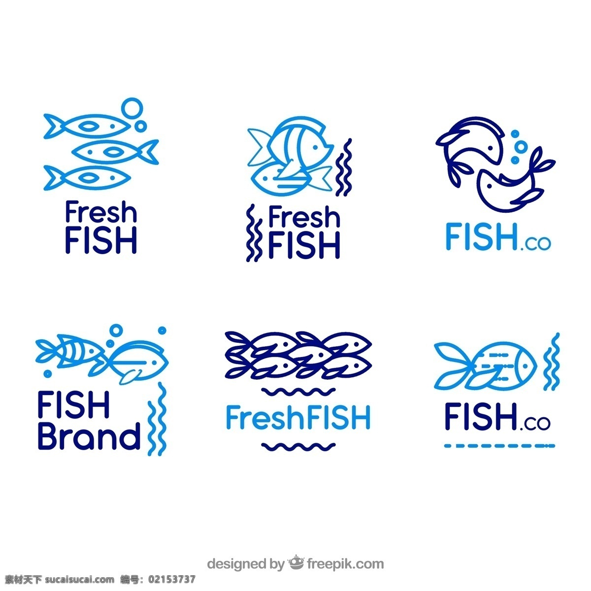 蓝色鱼标志 蓝色鱼 标志 蓝色 鱼 海鲜 新鲜 海产品 logo设计