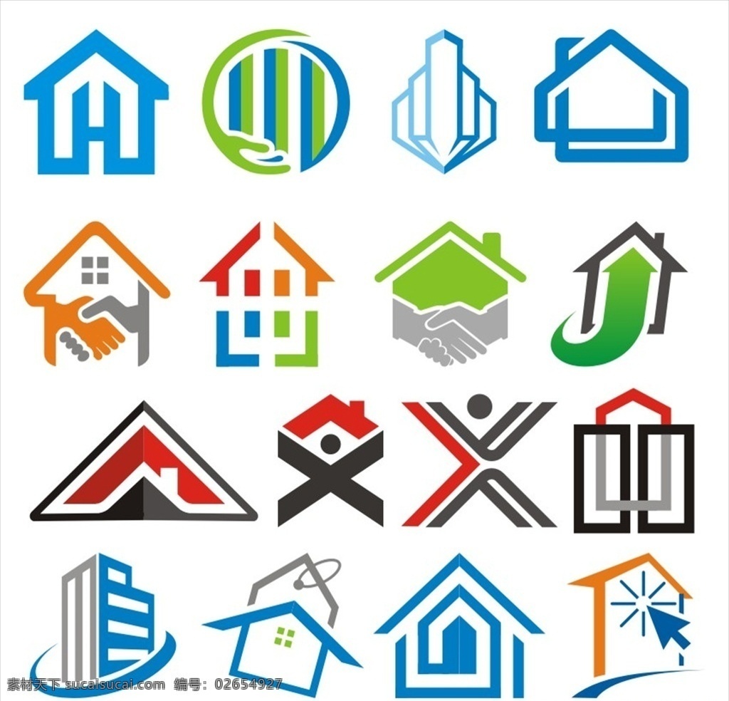 标志模板 地产标志 房屋标志 手形标志 企业标志 标志图标 企业 logo 标志