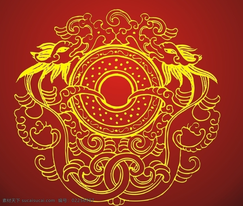 龙凤矢量素材 凤凰 剪纸双喜 囍 婚庆 结婚 中国龙 龙 喜庆 古典背景 传统图案 矢量素材 cdr格式 龙凤 动漫动画 动漫人物