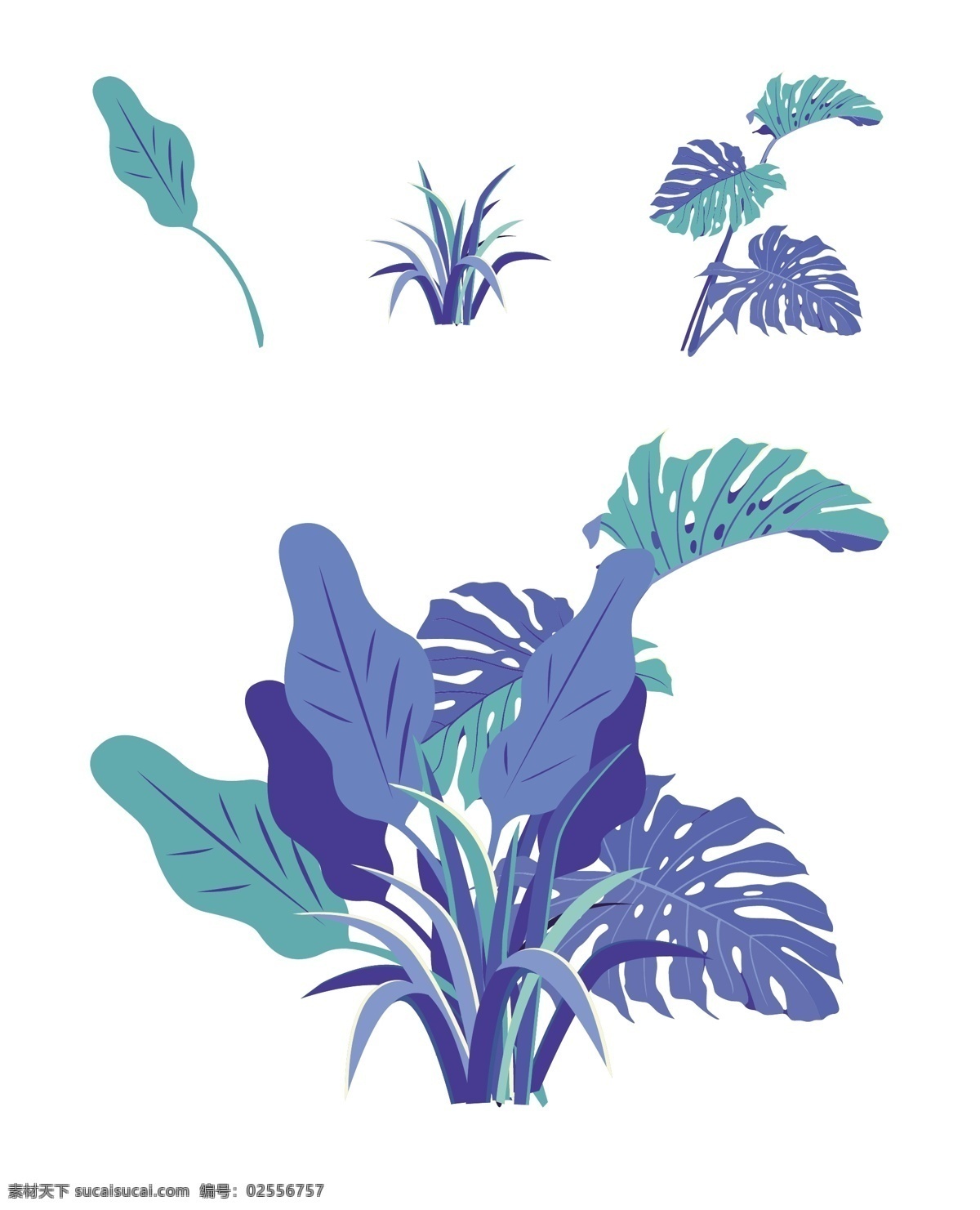 蓝色 矢量 树叶 植物 插画 矢量树叶 植物插画 矢量插画 矢量植物 共享素材 标志图标 网页小图标