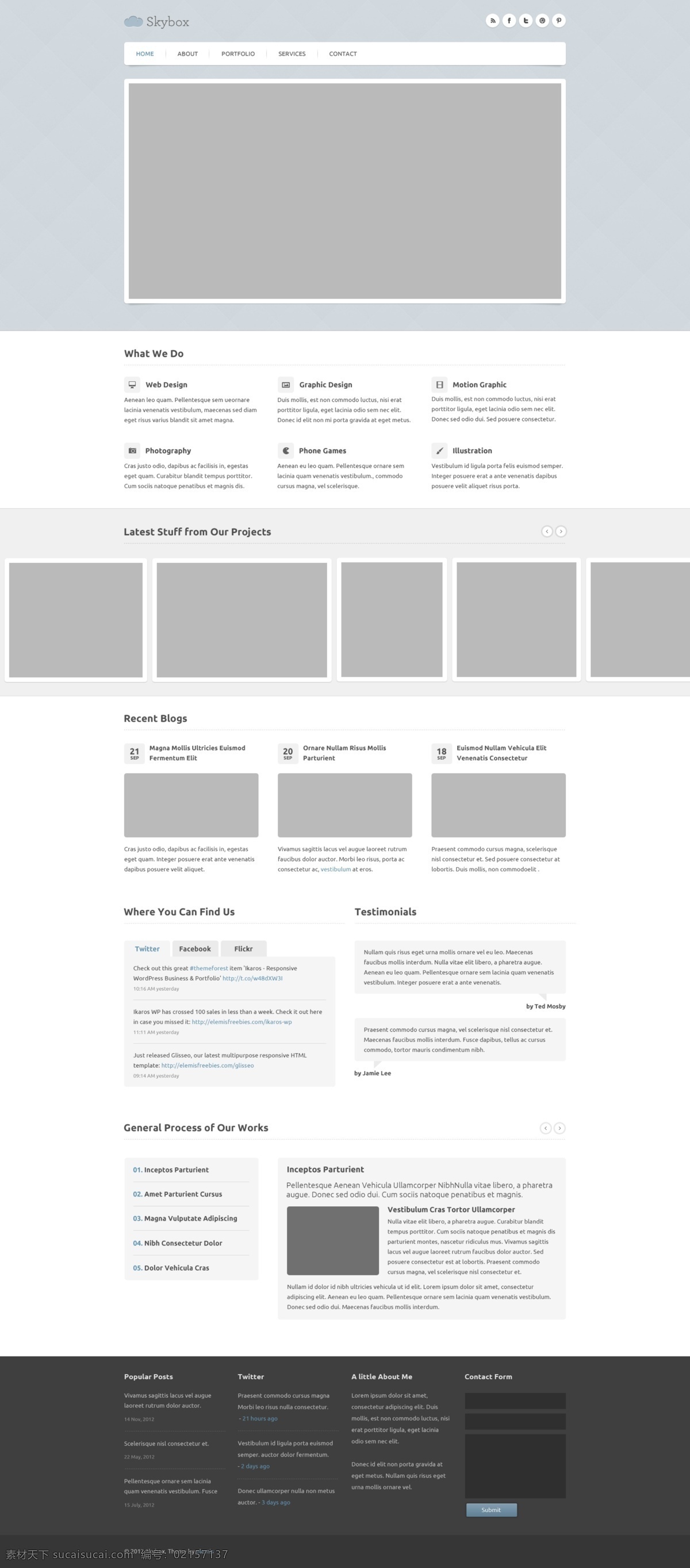 skybox 首页 模版 模板下载 网页设计 模板 网站 界面 主页 网页 rainxieyu 白色