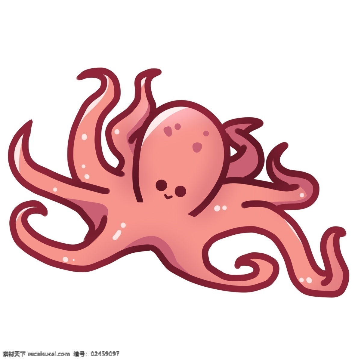 粉色海洋章鱼 章鱼 海洋生物 动物