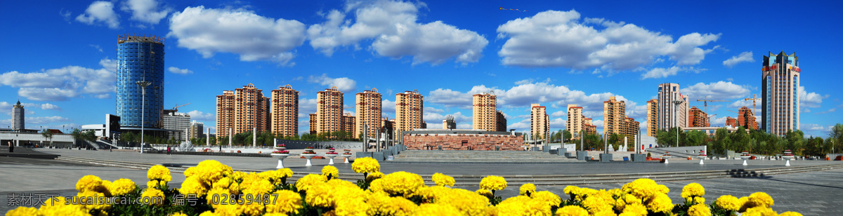 广场风景 陕西 陕北 榆林 阳光 广场 摄影图库 建筑园林