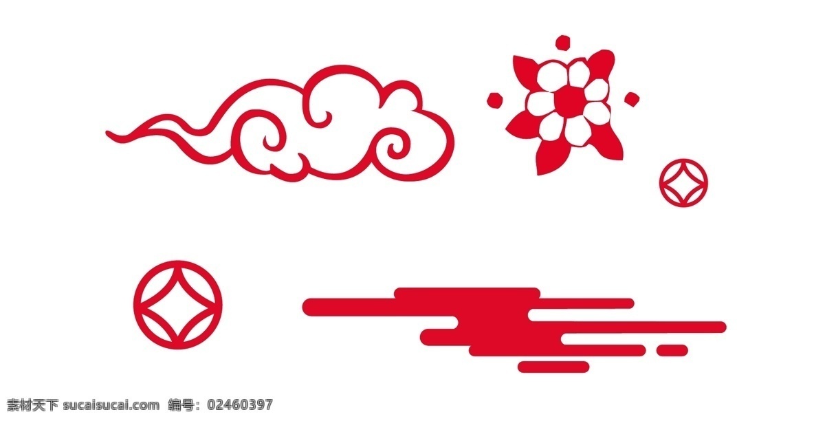 花边 祥云 云朵 吉祥如意 迹象 铜钱 中国结 剪纸 中国元素 红色背景 福字 福到 中国新年元素 大红喜庆 创意海报背景 喜庆 中国风 春节元素 金元宝 图标
