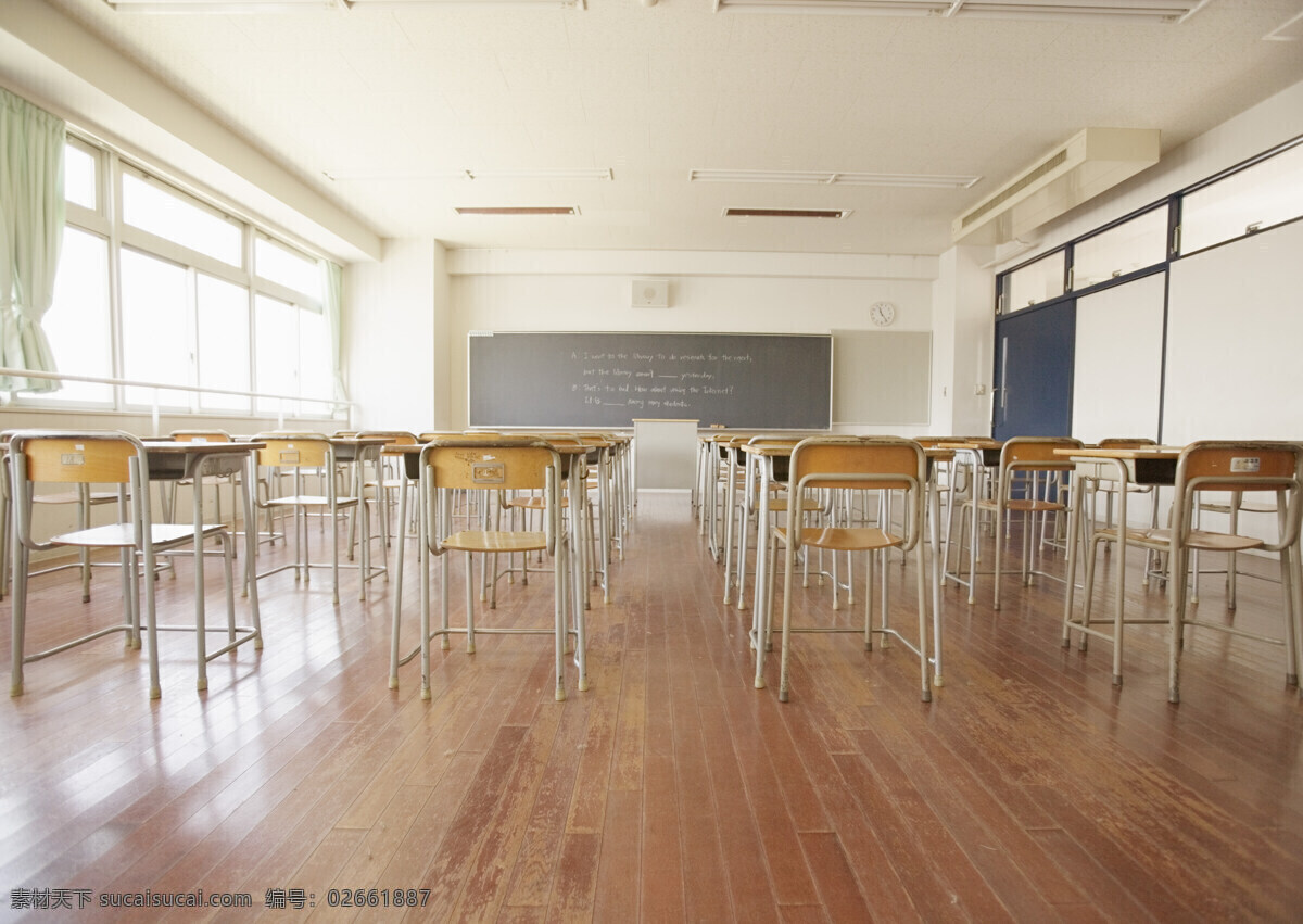 课堂全景 学校 教室 课桌椅 生活百科 娱乐休闲 学生生活 摄影图库 摄影素材