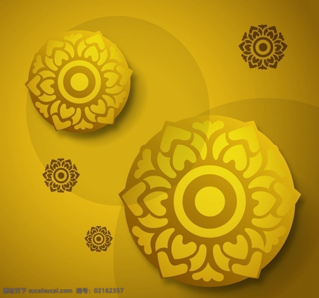 金色 花朵 圆盘 背景图片 圆形 背景 花纹 莲花 矢量 高清图片