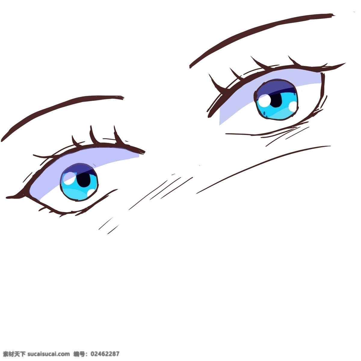 蓝色 动漫 版 大 眼睛 卡通眼睛 萌呆大眼睛 可爱眼睛 闪亮 人物五官 q版眼睛 动漫版眼睛