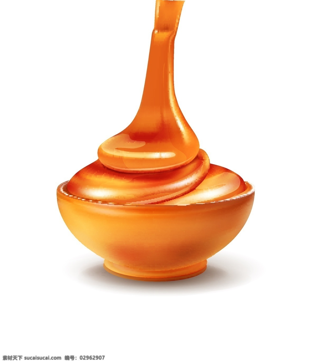 矢量蜜糖 新鲜蜂蜜 金色碗 矢量 食品