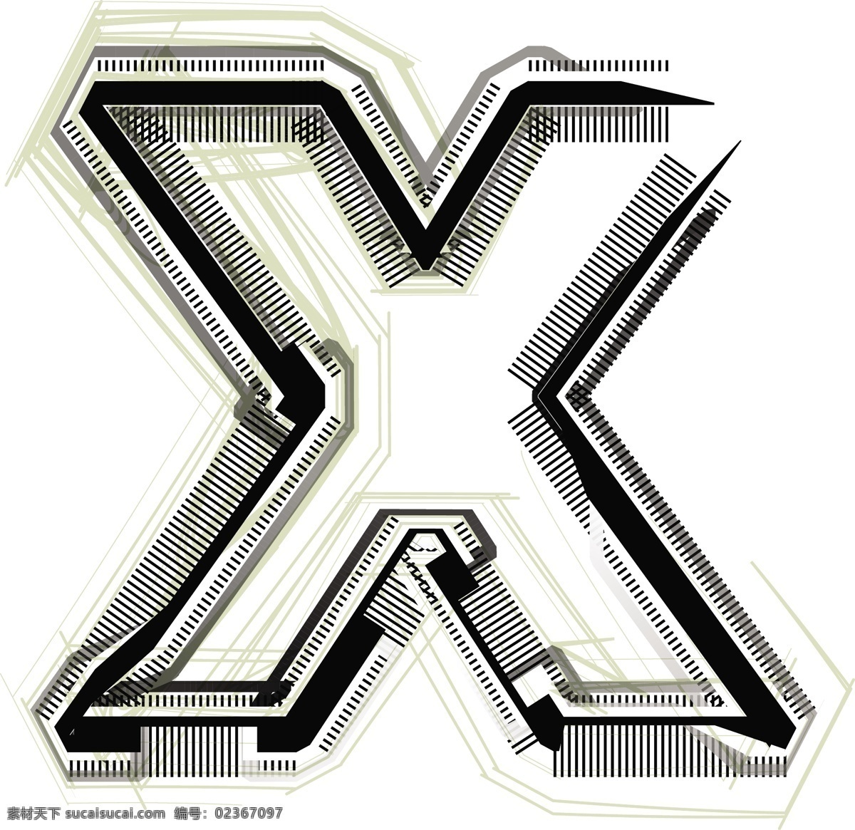 字体 字母 x 技术 矢量图 其他矢量图