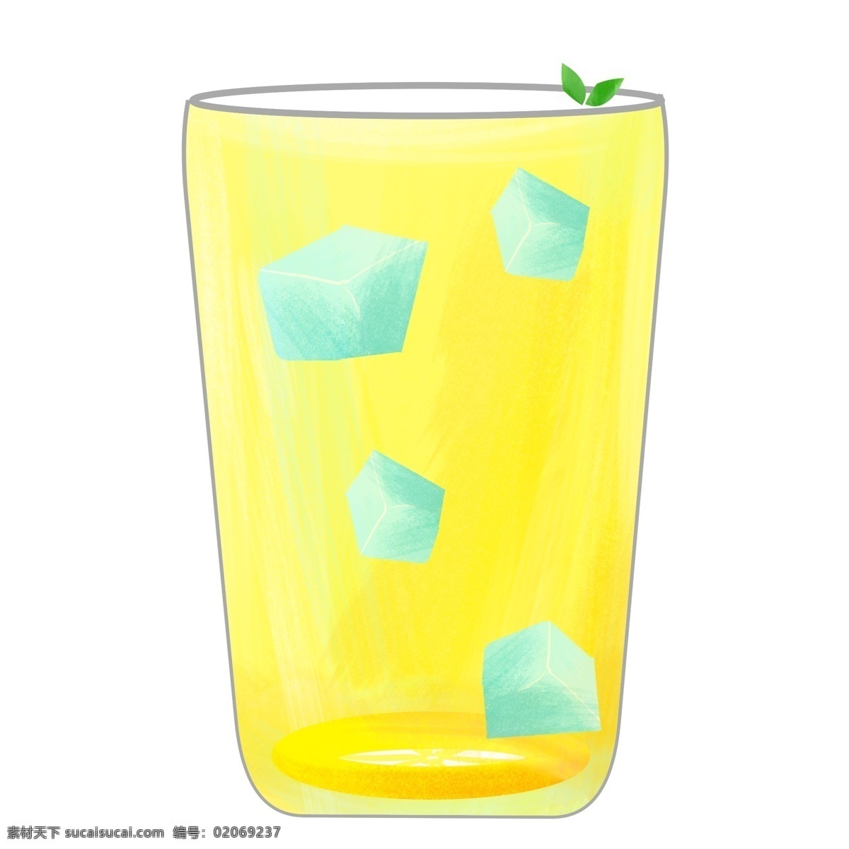 冰块液体橙汁 夏季 解暑 美味