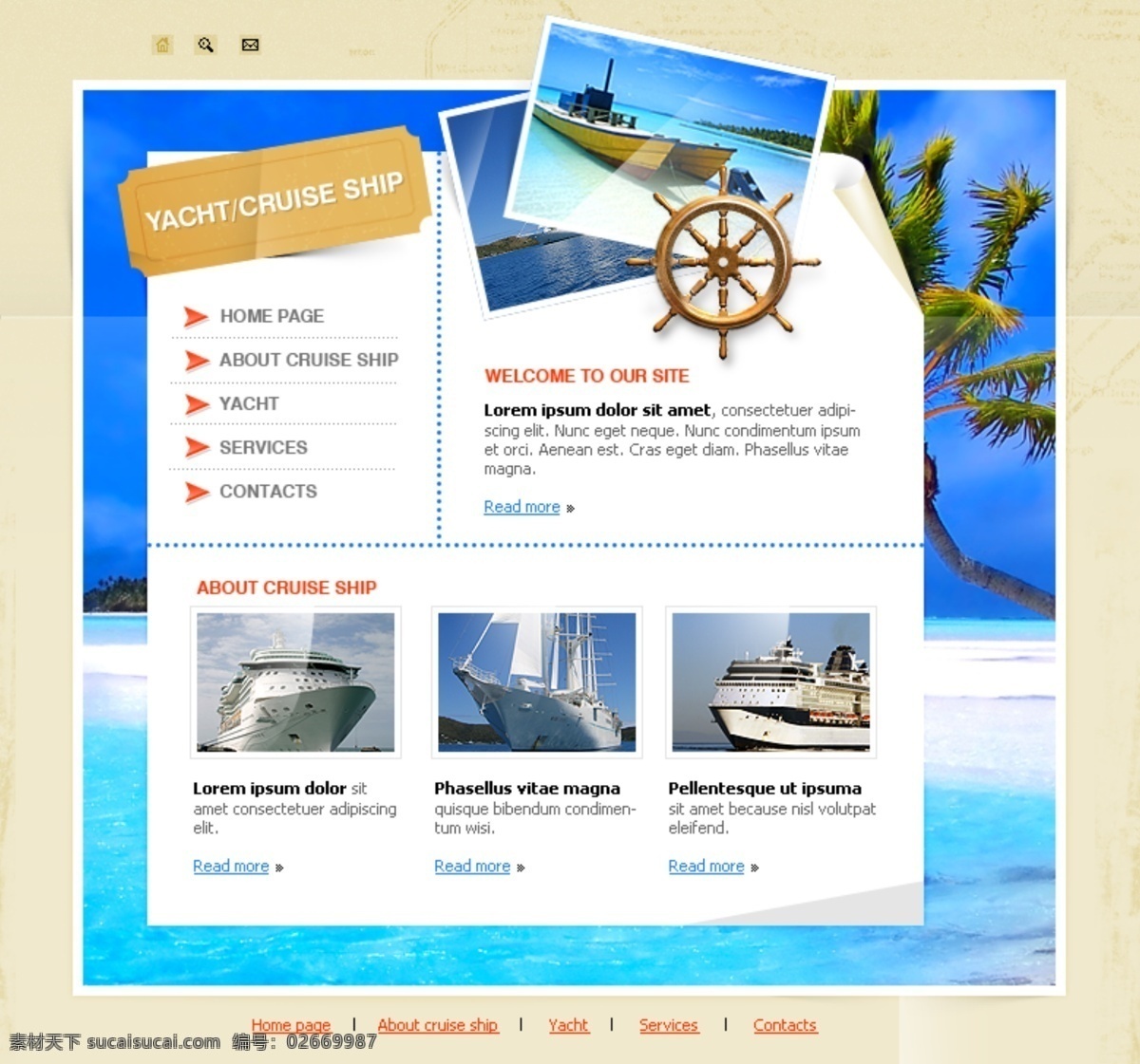 海洋 游艇 度假 网页模板 洋 网页素材 网页代码