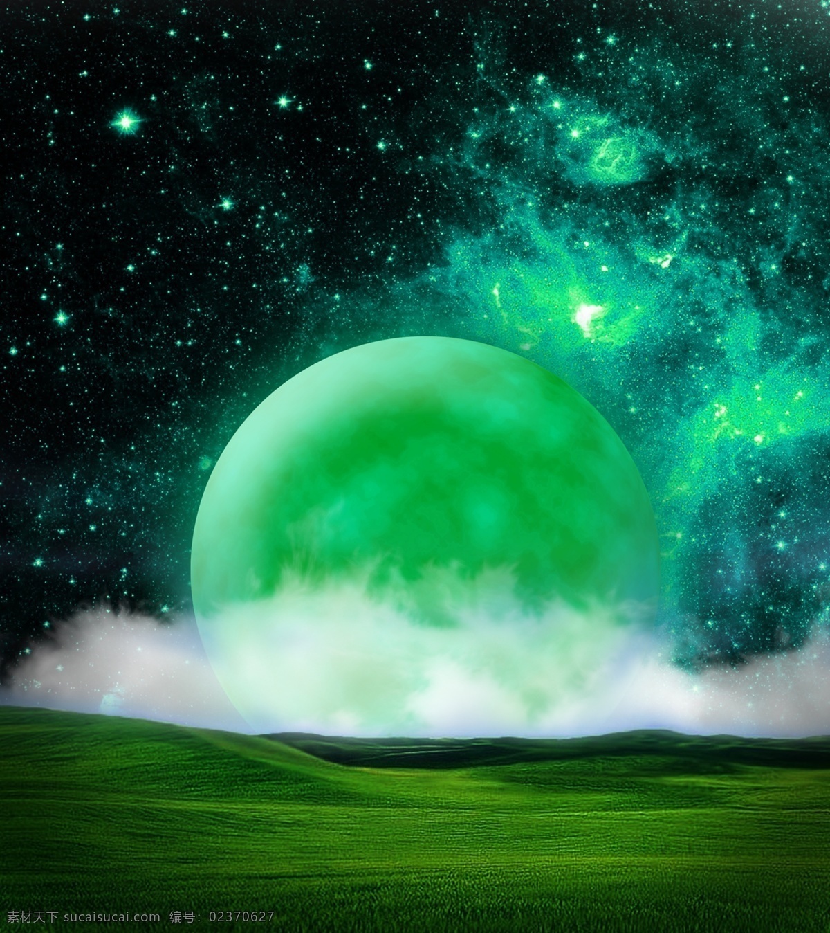 夜空神秘插画 神秘 幽静 夜空 绿色 带来 种 中秋 安静 清新 压抑 爆发