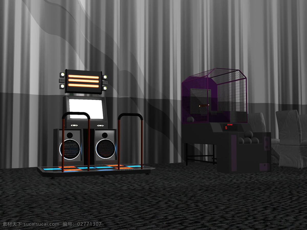 游戏机 3d设计 游戏 跳舞机 投篮机 游戏器材 3d模型素材 其他3d模型