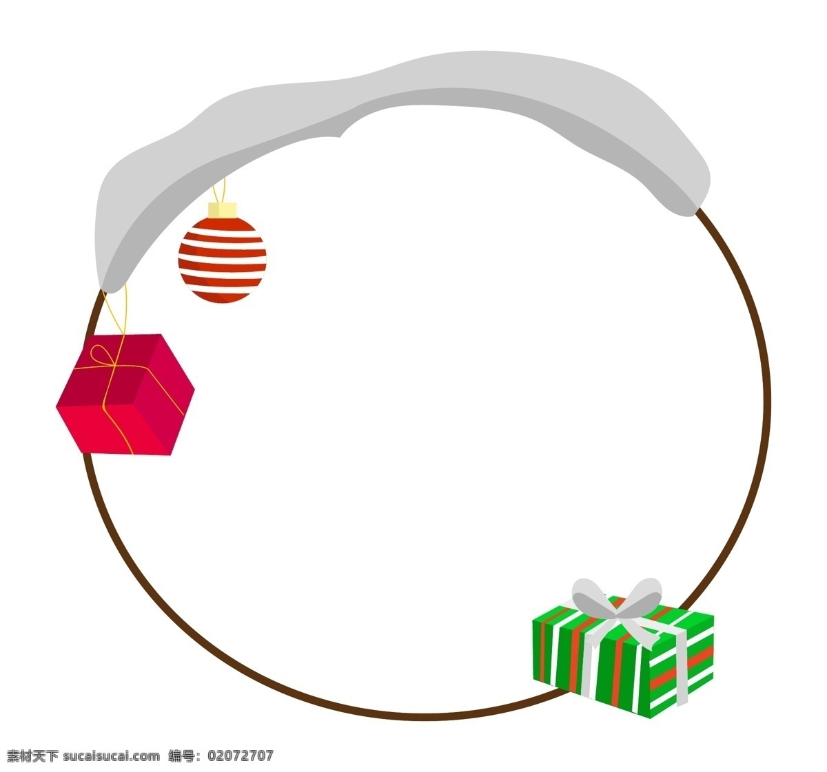 圣诞节 礼物 盒 手绘 边框 圣诞节边框 红色礼品盒 圆形边框 绿色 条纹 礼品盒 红色彩球边框