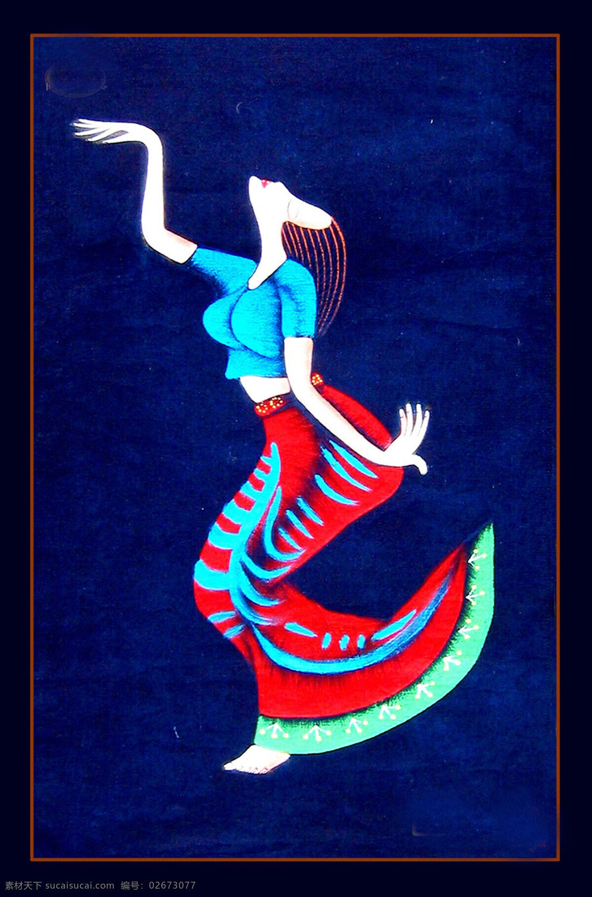 木版年画 绘画书法 女人 文化艺术 舞蹈 装饰画 psd源文件