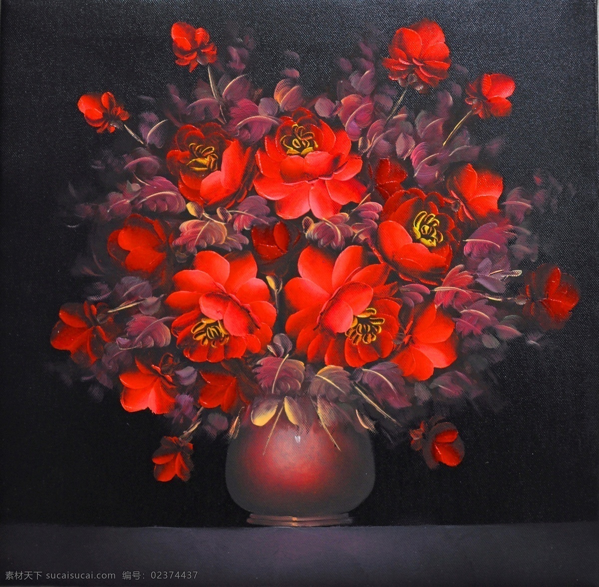 激情 红色 花朵 装饰画 红色花朵 无框画 热烈 喷绘 高清 共享 文化艺术 绘画书法