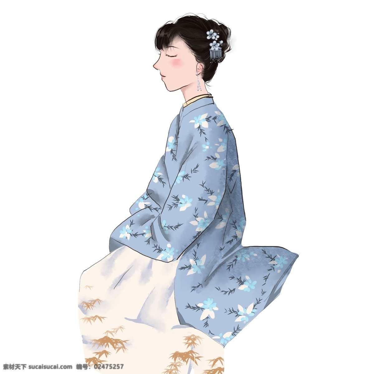 手绘 古装 女人 图案 元素 人物 手绘人物 设计元素 简约 复古 人物元素 元素装饰 手绘元素 psd元素 免扣元素