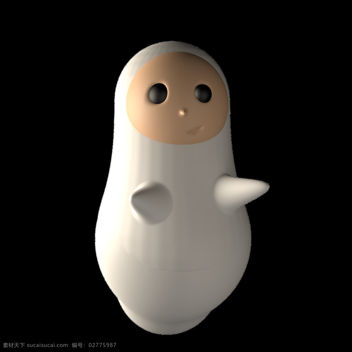 c4d 可爱 小 幽灵 商用 元素 小幽灵 万圣节 极简风小宠物