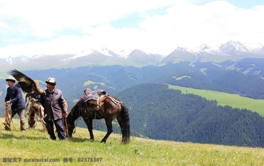 牧鹰人 雄鹰 牧民 哈萨克 喀拉峻草原 喀拉峻大草原 自然风景 旅游摄影