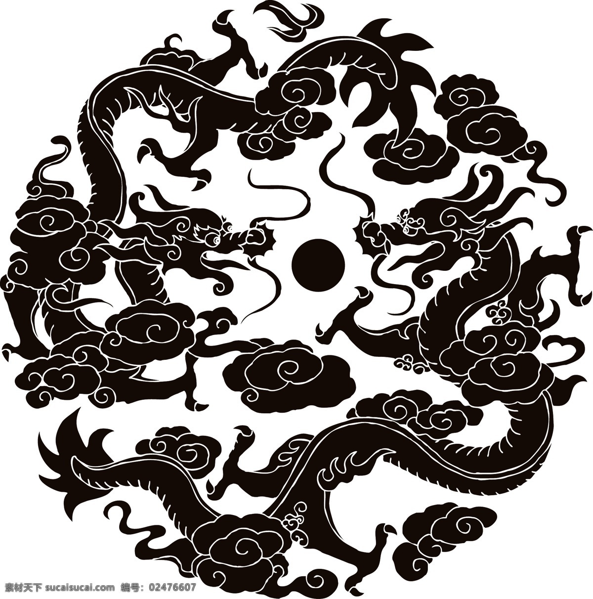 栗色双龙戏珠 栗色 双龙 戏珠 吉祥 白色