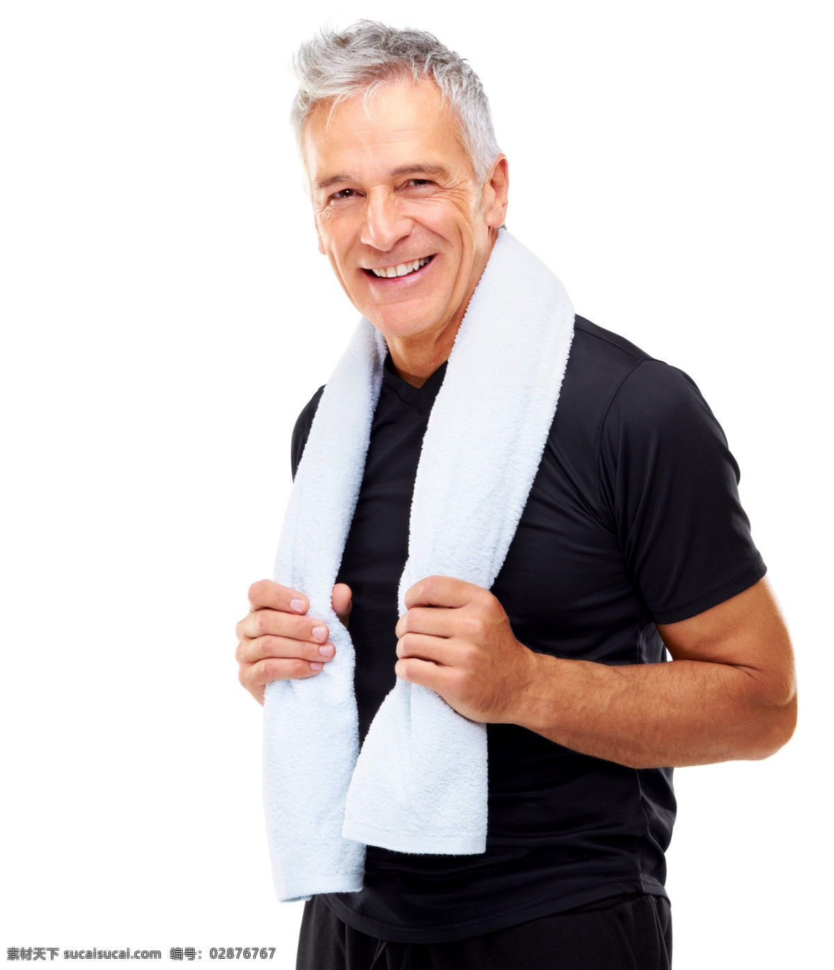 脖子 上 挂 毛巾 中年 男子 挂着毛巾 中年男子 健身 运动素材 体育运动 生活百科 白色