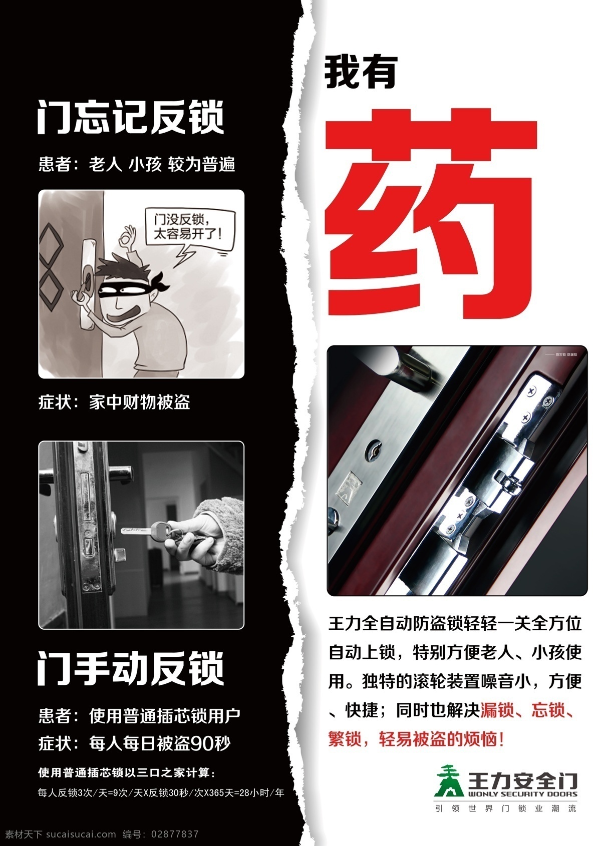 反锁是病 我有药 反锁 安全门 防盗门 自动上锁 王力 黑色