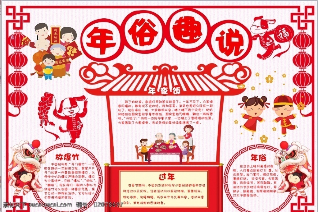 年俗小报 小学 学生 小学生 学校 学习 阅读 读书 科学 卡通 儿童 孩子 小报 成长册 成长 档案 海报 手抄报 电子报 电脑小报 doc